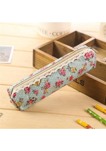 1 Adet Moda Mini Retro Çiçek Çiçek Dantel Kalem Şekli Kalem Çantası Makyaj Çantası Fermuarlı Kese Çanta (Yurt Dışından)