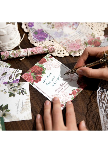 D-Kış Aşk Şarkısı 30 Adet Gül Çiçek Notları Not Defteri Edebi Malzeme Kağıt Defterler El Kitabı Mesaj Dekoratif Yazı Pedleri 118*85MM (Yurt Dışından) fırsatları