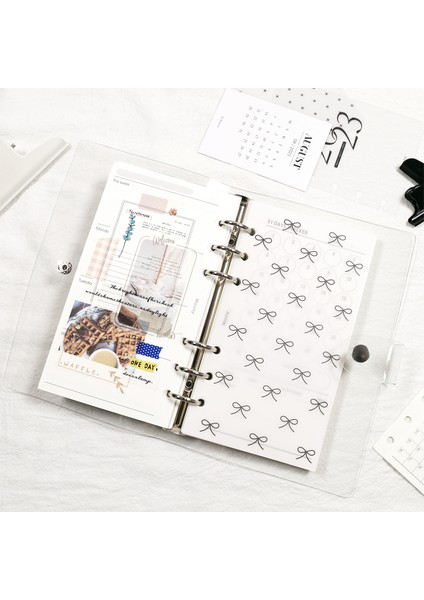 A7 2023 Seti 2023 Takvim Ins Rüzgar Şeffaf Pvc Gevşek Yaprak Kitap Defter Kabuk A5 A6 A7 Gevşek Yaprak Defter Dergisi Seti (Yurt Dışından)