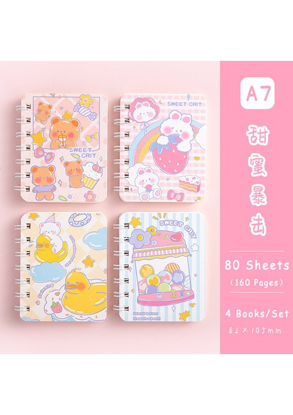 Tatlı Kritik Rastgele 1 Kitap 1/2/3 Rastgele Kawaii Kitap Seti A7 Küçük Not Defteri Bobin Dizüstü 80 Sayfa Öğrenciler Için Sevimli Kore Kırtasiye Okul Malzemeleri (Yurt Dışından)
