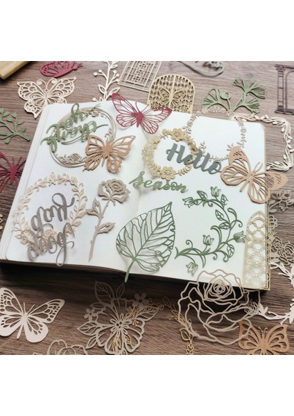 Stil 4 10 Adet Vintage Çelenk Yaprak Kelebek Malzeme Kağıt Estetik Çiçekler Çerçeve Kağıt Deco Scrapbooking Kolaj Önemsiz Dergisi Günlüğü (Yurt Dışından)