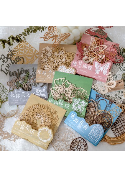 Stil 4 10 Adet Vintage Çelenk Yaprak Kelebek Malzeme Kağıt Estetik Çiçekler Çerçeve Kağıt Deco Scrapbooking Kolaj Önemsiz Dergisi Günlüğü (Yurt Dışından)