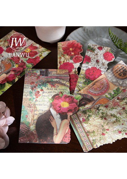 Scb-Wwsh-05 Jıanwu 20 Sayfa Her Şey Çiçek Açan Çiçekler Serisi Vintage Manzara Dekor Malzeme Kitabı Yaratıcı Dıy El Kitabı Kolaj Kırtasiye (Yurt Dışından)