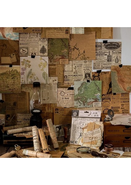 C Yoofun 30 Sayfa Vintage Malzeme Kağıt Scrapbooking Dergisi Günlüğü Kolaj Önemsiz Arka Plan Dekorasyon Retro Kırtasiye (Yurt Dışından) modelleri