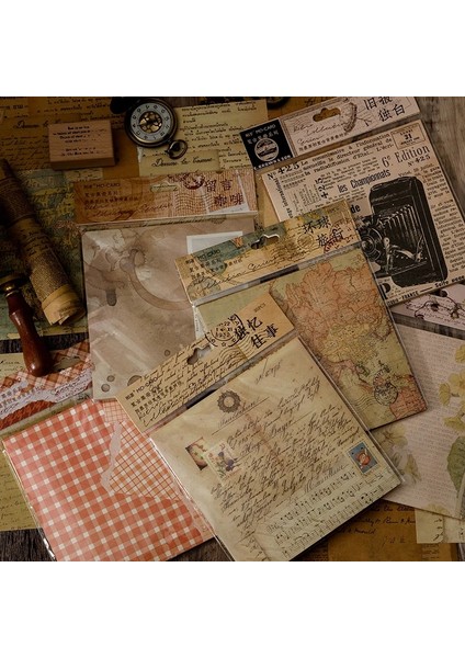 C Yoofun 30 Sayfa Vintage Malzeme Kağıt Scrapbooking Dergisi Günlüğü Kolaj Önemsiz Arka Plan Dekorasyon Retro Kırtasiye (Yurt Dışından) fırsatları