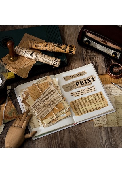 C Yoofun 30 Sayfa Vintage Malzeme Kağıt Scrapbooking Dergisi Günlüğü Kolaj Önemsiz Arka Plan Dekorasyon Retro Kırtasiye (Yurt Dışından) indirimleri