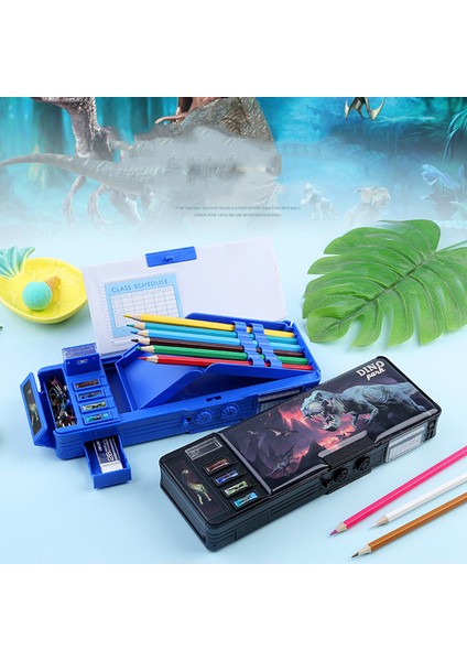 Şifre Dinozor Kalem Kutusu Şifre Kawaii Kırtasiye Kalem Kutusu Estuche Escolar Sevimli Kalem Kutusu Trousse Kalemlik Deformasyon Kalem Kutusu (Yurt Dışından)