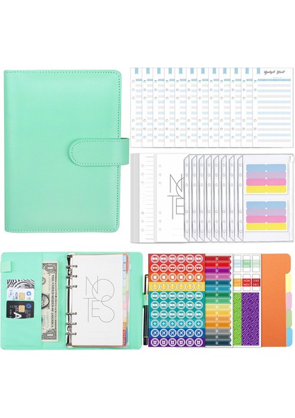 Yeşil A6 A6 Pu Ciltli Defter Öğrenci Yaratıcı Bütçe Fatura Organizatör Kitap Gevşek Yaprak Haftalık Aylık Planlayıcı Gündem Ofis Arzı Yeni (Yurt Dışından)