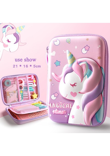 15 Unicorn Kalem Kutusu Büyük Kawaii Kalem Kutusu Okul Malzemeleri Trousse Scolaire 3D Kalem Kutusu Kırtasiye Sevimli Okul Kalem Kutuları (Yurt Dışından)