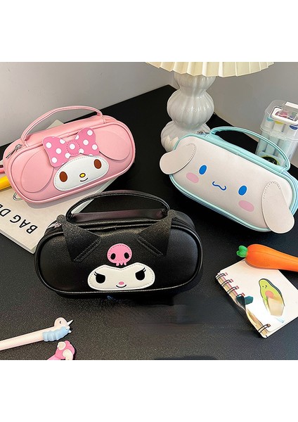 Siyah Yeni Sanrio Kuromi Melodi Büyük Kapasiteli Taşınabilir Pu Deri Kırtasiye Kutusu Öğrenci Karikatür Hello Kitty Depolama Kalem Kutusu (Yurt Dışından) indirimleri