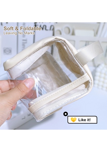 Beyaz Katlanabilir Büyük Kapasiteli Kalem Çantası Kırtasiye Malzemeleri Estetik Şeffaf Kalem Kutusu Kız Fermuarlı Kalem Çantası Okul Malzemeleri (Yurt Dışından) indirimleri