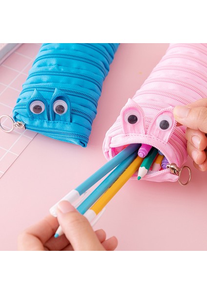 A10 Yaratıcı Tırtıl Fermuarlı Kalem Kutusu Okul Kırtasiye Saklama Çantası Sevimli Kalemlik Öğrenci Kalem Kutusu Çocuklar Için Kawaii Kalem Çanta (Yurt Dışından) modelleri