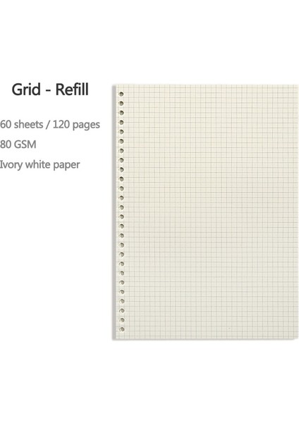 Sadece Kapaksarı A5 20 Delik A5 B5 20 Delik Gevşek Yaprak Defter Dolum 60 Sayfalık Spiral Ciltleme Kağıdı Dizin Iç Sayfa Nokta Izgara Boş Connell Kırtasiye (Yurt Dışından) indirimleri