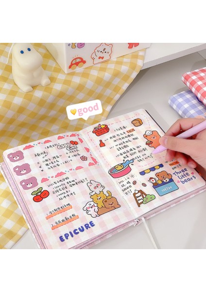 Lovely Bear Ins Sevimli Dergisi Kawaii Karikatür Tavşan Ayı Dizüstü Yaratıcı Kökenli Renkli Sayfa Toka Karalama Defteri Günlüğü Öğrenci Malzemeleri Için (Yurt Dışından) indirimleri