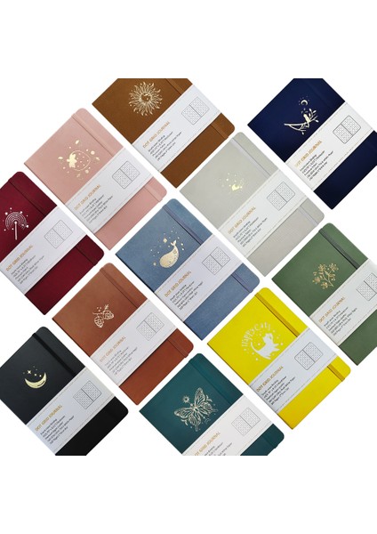 Sarı Vegan Deri A5 Özelleştirilebilir 160 Gsm Noktalı Dergi A5 Kalın Beyaz Bambu Kağıdı 160 Gsm Noktalı Defter Vegan (Yurt Dışından)