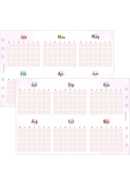 Yıllık-Aylık Plan A7-80X120MM Mypretties Fantasy Yıllık Aylık Planlayıcı Yedekler A5 A6 6 Delikli Bağlayıcı Organizatör Dizüstü Bilgisayar Için Üç Katlı Yedekler N.710 (Yurt Dışından)