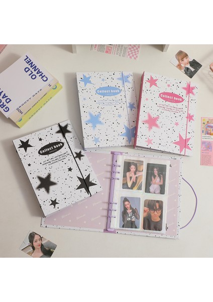 Sadece Mavi Kapak Skysonıc Moda A5 Ciltli Defter Dergi Kapağı Yıldız Bandaj Fotocardlar Çıkartmalar Kitap Toplama Fotoğraf Kartları Organzier Kırtasiye (Yurt Dışından) fiyatları