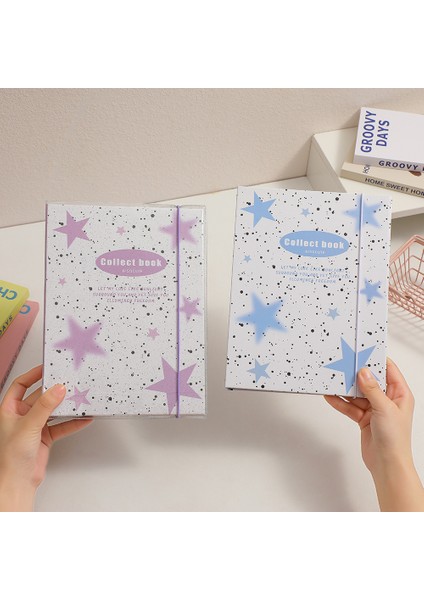 Sadece Mavi Kapak Skysonıc Moda A5 Ciltli Defter Dergi Kapağı Yıldız Bandaj Fotocardlar Çıkartmalar Kitap Toplama Fotoğraf Kartları Organzier Kırtasiye (Yurt Dışından) fırsatları