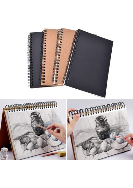 B Sketchbook Günlüğü Çizim Boyama Graffiti Yumuşak Kapak Siyah Kağıt Eskiz Defteri Bloknot Dizüstü Ofis Okul Malzemeleri Hediye (Yurt Dışından) fiyatları