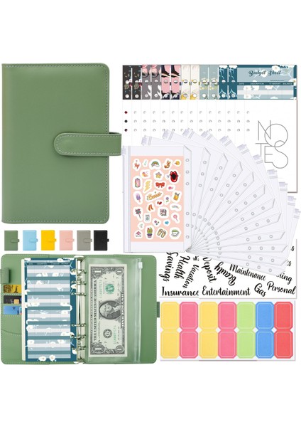 Pembe Set A6 A6 Bağlayıcı Bütçe Planlayıcısı Defter Kapakları Klasör A6 Boyutu 6 Delik Bağlayıcı Cepler Plastik Bağlayıcı Fermuar Para Tasarrufu Zarf (Yurt Dışından)