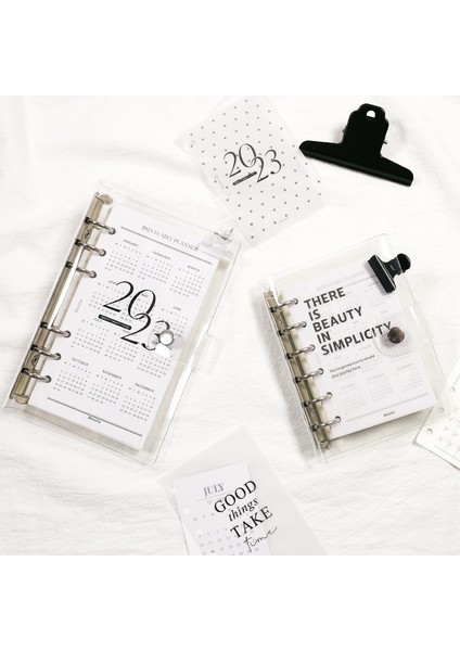 A6 2023 Seti 2023 Takvim Ins Rüzgar Şeffaf Pvc Gevşek Yaprak Kitap Defter Kabuk A5 A6 A7 Gevşek Yaprak Defter Dergisi Seti (Yurt Dışından)