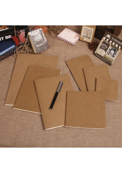 Kraft Kağıt 140X140MM Inek Derisi Kağıt Defter Boş Not Defteri Kitap Vintage Yumuşak Defterini Günlük Notlar Kraft Kapak Günlük Defter (Yurt Dışından)