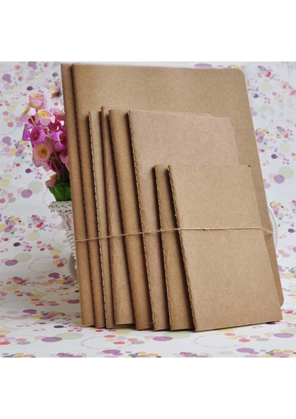 Kraft Kağıt 140X140MM Inek Derisi Kağıt Defter Boş Not Defteri Kitap Vintage Yumuşak Defterini Günlük Notlar Kraft Kapak Günlük Defter (Yurt Dışından)