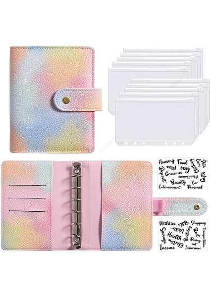 E Set A7 A7 Bağlayıcı Bütçe Pu Deri Fermuar Para Tasarrufu Zarf Çevirme Planlayıcısı Defter Kapağı Klasör Gündem Kırtasiye Malzemeleri Organizatör (Yurt Dışından)