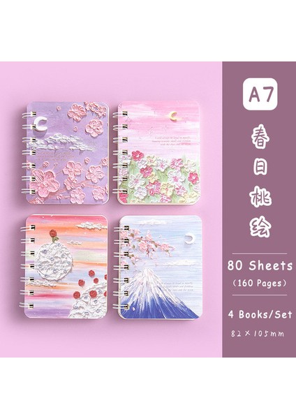 Bahar Sakura Rastgele 2 Kitap 1/2/3 Rastgele Kawaii Kitap Seti A7 Küçük Not Defteri Bobin Dizüstü 80 Sayfa Öğrenciler Için Sevimli Kore Kırtasiye Okul Malzemeleri (Yurt Dışından)