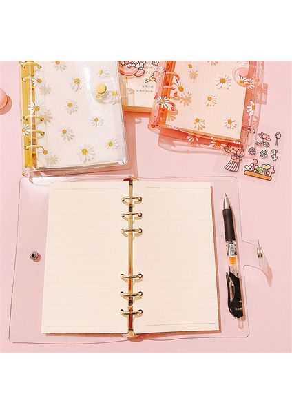Dizin Sayfası 2 A6 A5/a6 Gevşek Yaprak Defter Sevimli Papatya 6 Halkalar Bağlayıcı Dosya Klasörü Kawaii Defter Planlayıcısı Not Defterleri Kırtasiye Okul Günlükleri (Yurt Dışından)