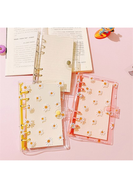 Dizin Sayfası 2 A6 A5/a6 Gevşek Yaprak Defter Sevimli Papatya 6 Halkalar Bağlayıcı Dosya Klasörü Kawaii Defter Planlayıcısı Not Defterleri Kırtasiye Okul Günlükleri (Yurt Dışından)