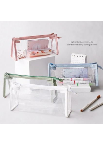 01-05-Bej Sınav Şeffaf Kalem Kutusu Ofis Öğrenci Kalem Kutuları Okul Malzemeleri Kawaii Kalem Kutusu Estuche Escolar Astuccio Scuola (Yurt Dışından) modelleri