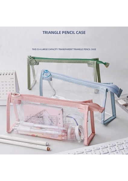 01-05-Bej Sınav Şeffaf Kalem Kutusu Ofis Öğrenci Kalem Kutuları Okul Malzemeleri Kawaii Kalem Kutusu Estuche Escolar Astuccio Scuola (Yurt Dışından) fırsatları