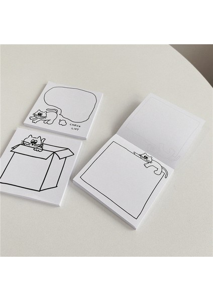 Acat Hediye Kutusu 50 Sayfa Basit Çizim Sevimli Kedi Not Kağıdı Kore Bloknot Yaratıcı Mesaj Planlayıcısı Etiket Okul Ofis Kırtasiye Tedarik (Yurt Dışından) modelleri