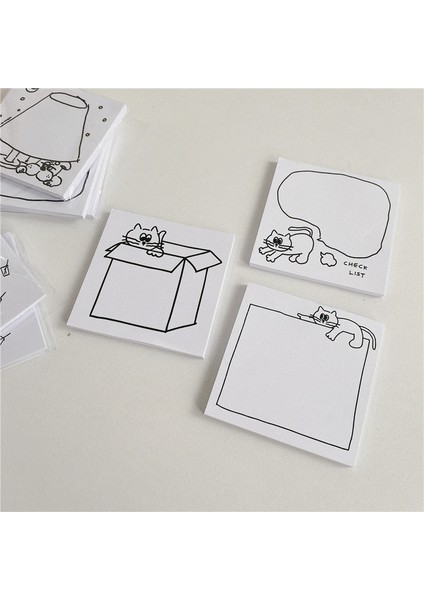Acat Hediye Kutusu 50 Sayfa Basit Çizim Sevimli Kedi Not Kağıdı Kore Bloknot Yaratıcı Mesaj Planlayıcısı Etiket Okul Ofis Kırtasiye Tedarik (Yurt Dışından) indirimleri