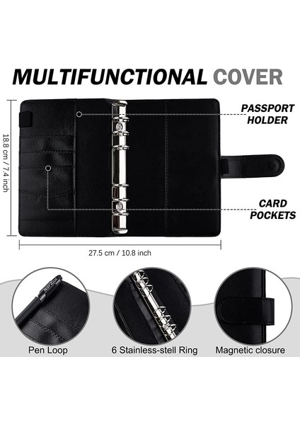 Siyah Yeni A6 Acıbadem Kurabiyesi Lazer Renk Dıy Bağlayıcı Defter Kapağı Günlüğü Gündem Planlayıcısı Kağıt Kapak Okul Kırtasiye Planlayıcısı Para Tasarrufu (Yurt Dışından) fırsatları