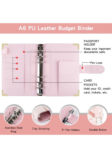 Beyaz Mermer A6 A6 Bütçe Organizatör Bağlayıcı Nakit Zarf Sistemi Gevşek Yaprak Defter Diy Günlük Gündem Planlayıcısı Fermuarlı Cep Harcama Sayfası (Yurt Dışından) indirimleri