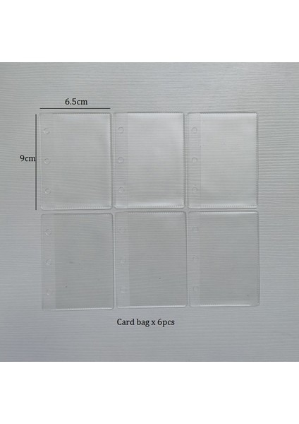 Kart Çantası 6 Adet 3 Delik Mini Pvc Gevşek Yaprak Günlüğü Yenı Şeffaf Cep Küçük Dergisi Gezgin Dizüstü Sevimli Karikatür Dıy Planlayıcısı Seti (Yurt Dışından)