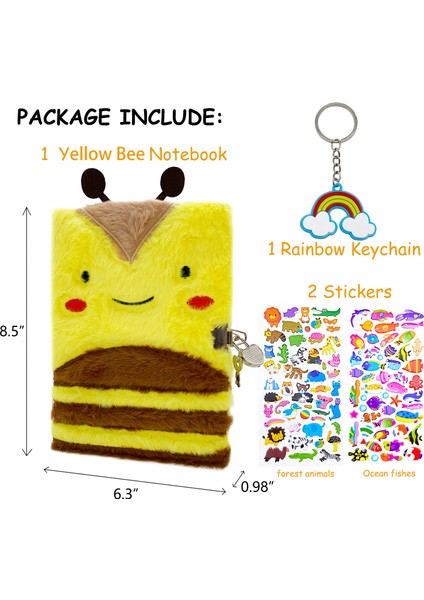 Desen 4 A5 Sevimli Peluş Günlüğü Gizli Defter Çocuklar Için Kilit ve Anahtar ile Kız Erkek Bulanık Not Defteri Kırtasiye Hediye 1 Anahtarlık + 2 Çıkartmalar (Yurt Dışından) modelleri