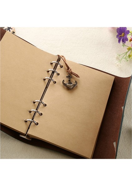Bir Journamm 80 Sayfa/kitap Kraft Kağıt Defter Gevşek Yaprak Korsan Tarzı Önemsiz Dergisi Pu Deri Kitap Kapağı Hediye Kutusu Dıy Günlüğü (Yurt Dışından)