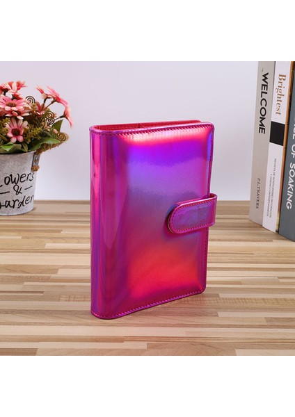 Lazer Gül Kırmızı A6 A6/a5 Acıbadem Kurabiyesi Lazer Renkli Pu Deri Dıy Bağlayıcı Sadece Kapak Günlüğü Gündem Planlayıcısı Kağıt Kapağı Okul Kırtasiye (Yurt Dışından)