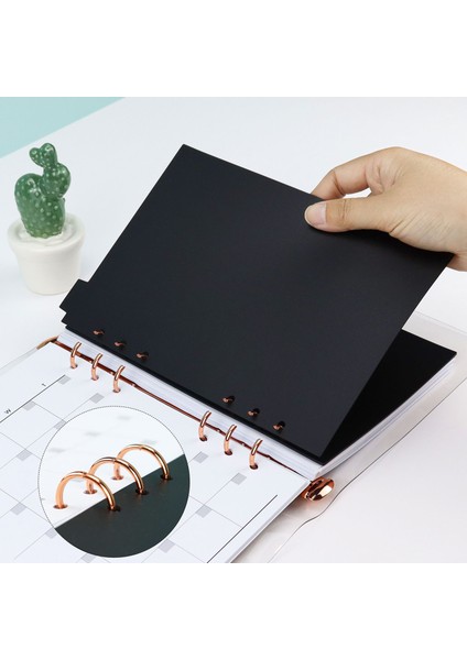 A5 A5 A6 Pp Siyah Pembe Kağıt Endeksi Bölücü Sevimli 6 Delik Bağlayıcı Gevşek Yaprak Planlayıcısı Dizüstü Kırtasiye Defter Kağıdı Bölücü (Yurt Dışından) modelleri