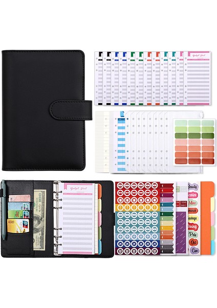 Gri Bir Set A6 Bağlayıcı Defter Bütçe Planlayıcısı Defter Kapakları Klasör 6 Delik Bağlayıcı Cepler Bağlayıcı Fermuar Para Tasarrufu Zarf (Yurt Dışından) indirimleri
