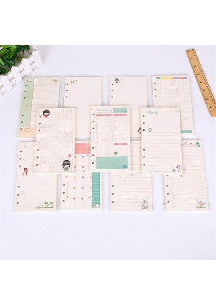 Boş A6 A5 A6 Kawaii 45 Yaprak Gevşek Yaprak Defter Kağıdı Dolum Spiral Ciltleme Dizini Iç Sayfa Günlük Aylık Haftalık Gündem (Yurt Dışından)