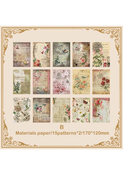 B Journamm 30 Adet/paket Vintage Gazete Malzemeleri Kağıt Dıy Scrapbooking Deco Önemsiz Dergisi Planlayıcısı Kolaj Fotoğraf Albümü Kraft El Işi Kağıdı (Yurt Dışından)