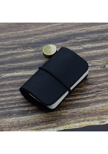 Siyah 1 Adet Minik Deri Defter Cüzdan Eskiz Defteri Mini Vintage Retro Sevimli Kawaii Taşınabilir Günlük Planlayıcı Organizatör Seyahat Malzemeleri (Yurt Dışından)