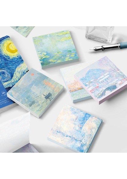 Stil 1 Boyama Bloknot Monet Van Gogh Yapışkan Olmayan Not Çıkartması Scrapbooking Dıy Not Defteri Günlüğü Kırtasiye Okul Malzemeleri (Yurt Dışından)