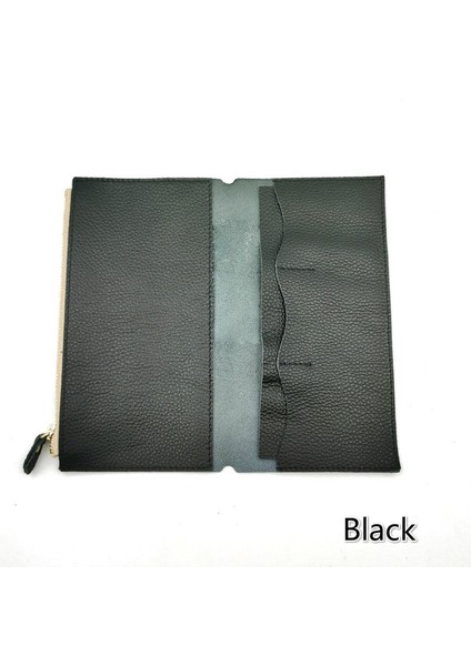 Litchi Büyük Siyah Fromthenon Litchi Tahıl Deri Gezginler Dizüstü Kart Çantası Saklama Çantası Midori Gezgin Dizüstü Bilgisayarı Iş Hediye Kırtasiye (Yurt Dışından)