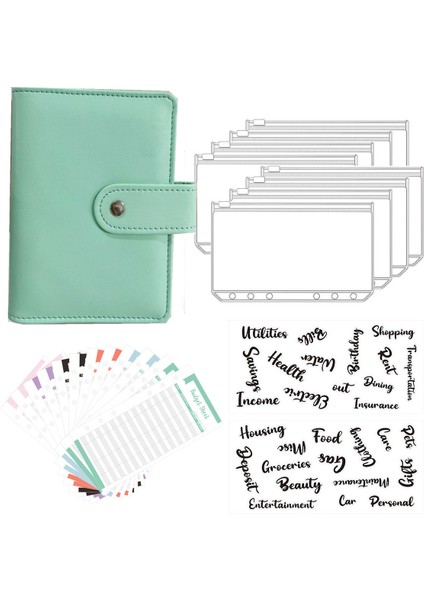Yeşil A7 A7 Pu Deri Defter Bağlayıcı Bütçe Planlayıcısı Organizatör Bağlayıcı Kapağı 8 Bağlayıcı Cepler ve 12 Adet Gider Bütçe Sayfaları (Yurt Dışından) modelleri