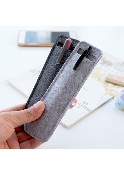 Açık Gri Yüksek Kaliteli Küçük Keçe Kalem Kılıfı Tutucu Tek Delik Rulo Tükenmez Dolma Kalemler Kalem Kutusu Çanta Okul Ofis Kırtasiye (Yurt Dışından) fiyatları